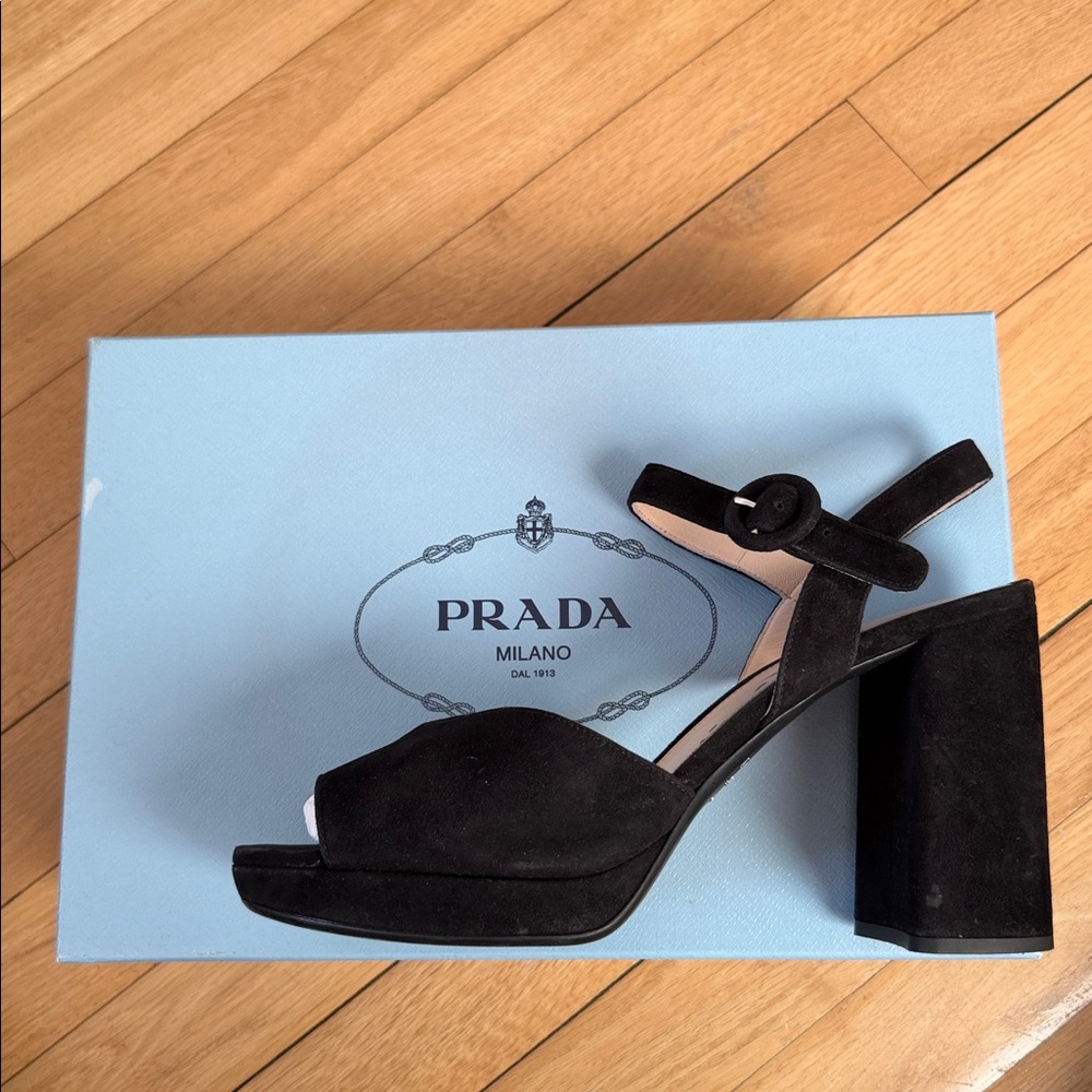 Prada Calzature Donna Black Suede